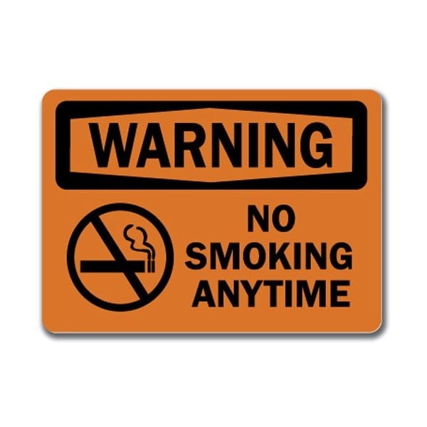 Signmission Warning Sign-No Smoking Anytime-10in x 14in OSHA Safety Sign, 10" L, 14" H, WS-No Smoking Anytime WS-No Smoking Anytime - main